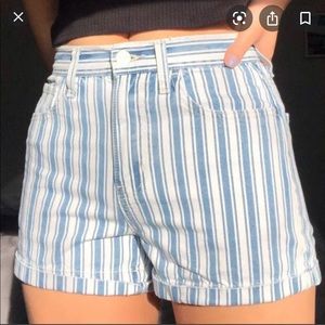 American Eagle Striped Jean Shorts